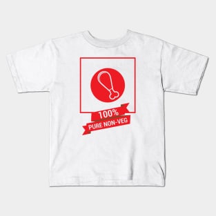 100% Pur Non-Veg Meat Eater Pride Kids T-Shirt